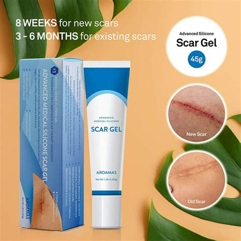 aroamas advanced scar gel medical grade silicone for face body stretch marks c sections