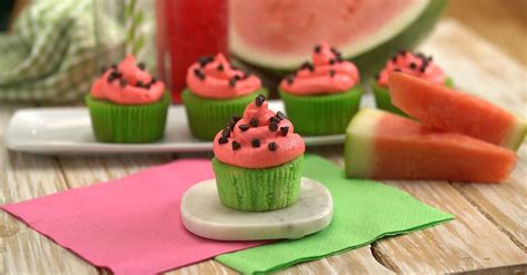 Add A Summer Spin On Your Favorite Cake Mix With Watermelon Cupcakes