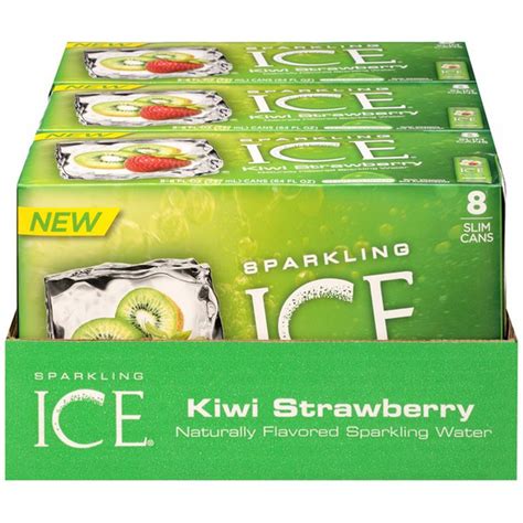 Sparkling Ice Naturally Flavored Kiwi Strawberry Sparkling Water 8 Fl
