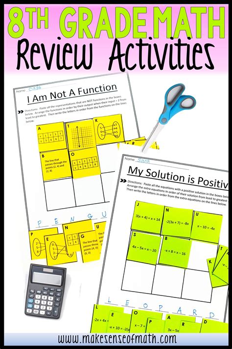 8th Grade Math Review Activities | Math review activities ...