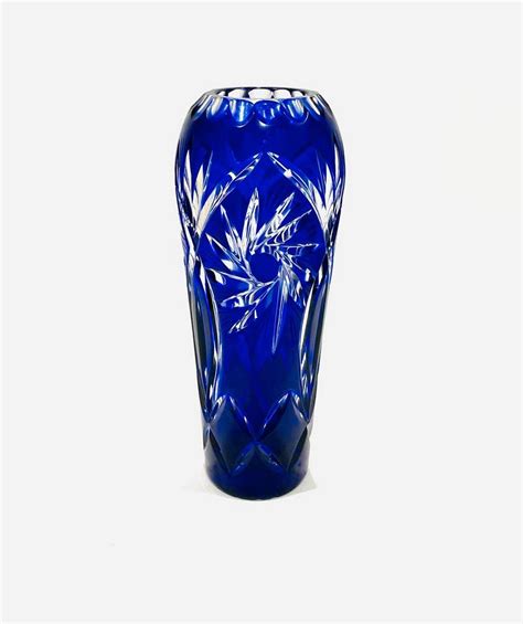 Bid Now Cobalt Blue Cut Bohemian Glass Vase September 4 0122 515