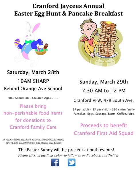 Cranford Jaycees Annual Easter Egg Hunt And Pancake Breakfast Sharon