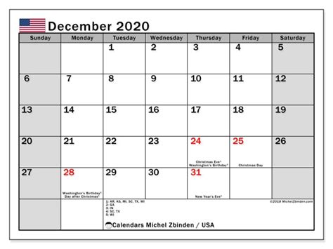 Calendar 2020 Usa Holidays Qualads