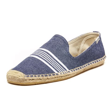 Soludos Woven Canvas Smoking Slipper Espadrilles In Blue For Men Lyst