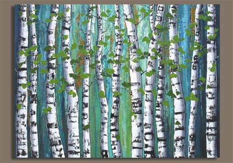 Xl Birch Tree Painting Abstract Birch Trees Birch Trees Abstract