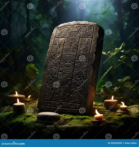 Enigmatic Engravings: Unraveling the Secrets of the Relics Stock Image