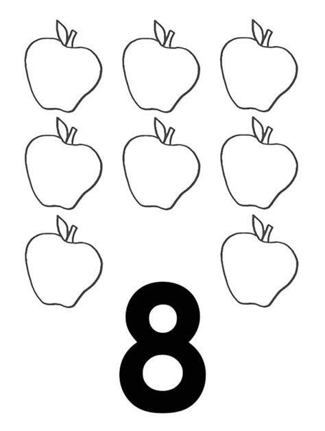 Coloring pages, math, number 1 to 20, number 8. Number 8 Coloring Page | Free download on ClipArtMag
