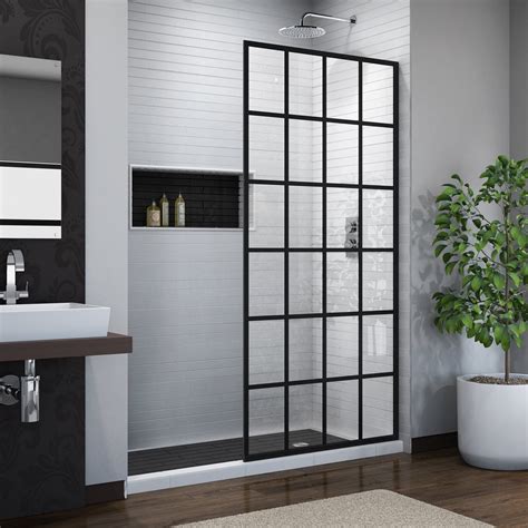 Linea Toulon Satin Black Single Panel Frameless Screen Shower Door Floor And Decor