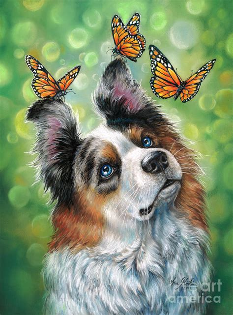 Dog With Butterflies Pastel By Anne Koivumaki Fine Art Anne Pixels