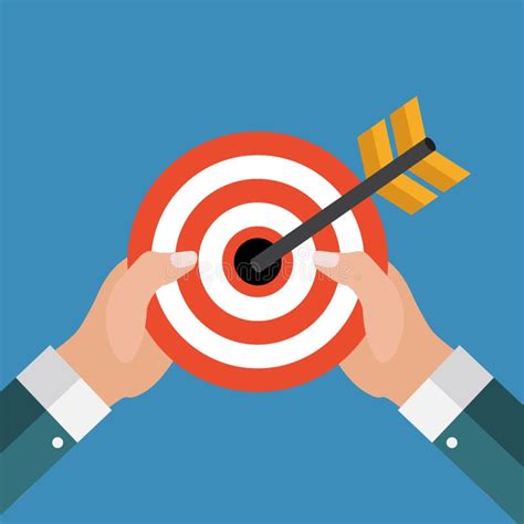 Business Concept With Hand Of Businessman Hold Target With Arrow In