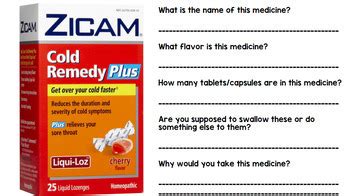 Life Skills - Special Education - Medicine Labels - Reading - Writing