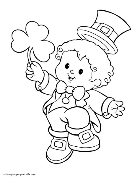 Easy and free to print st patricks day coloring pages for children. Boy in leprechaun costume coloring page || COLORING-PAGES ...