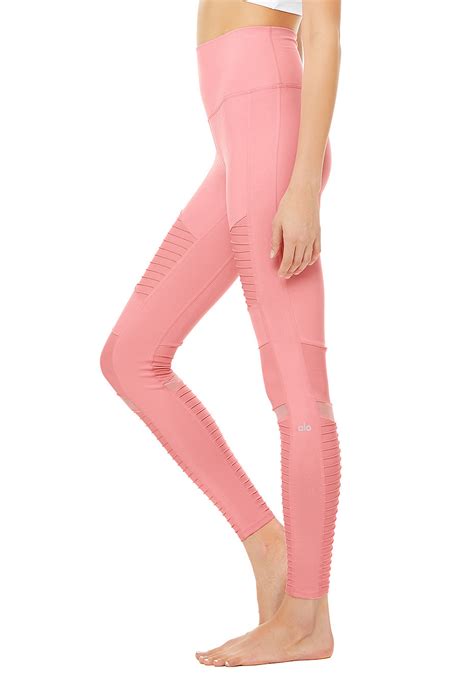 Alo Yoga High Waist Moto Legíny Na Jógu A Fitness Macaron Pink Růžové Yoga Shop
