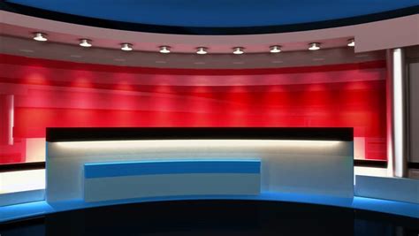 News Tv Studio Set 62 Virtual Green Screen Background Loop Stock Images