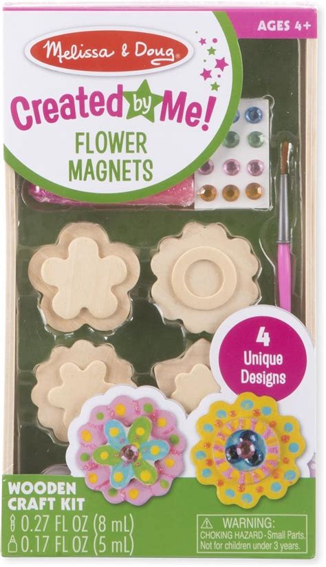 Melissa And Doug Created By Me Flower Wooden Magnets Craft Kit 4