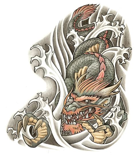 Cool Traditional Japanese Dragon Tattoo Design