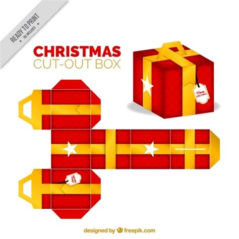 Caja Recortable De Regalo De Navidad Vector Gratis