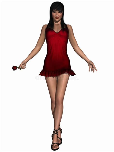 girl with rose stock illustration illustration of model 12994239