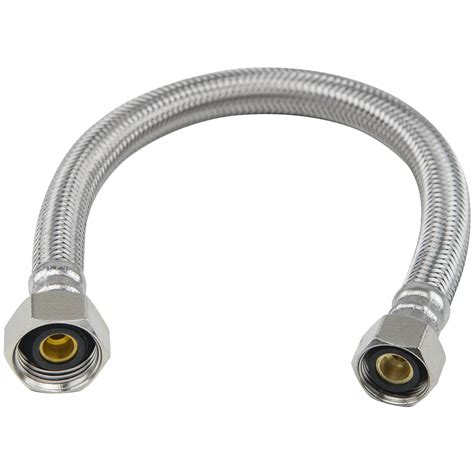 In Compression X In Fip Braided Stainless Steel Faucet