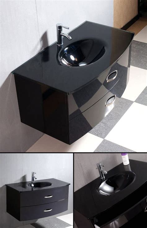 Iwell black bathroom floor storage cabinet with 1 adjustable shelf, 3 heights available, free standing kitchen cupboard, wooden storage cabinet with 2 doors, office furniture ysg002h. Black Bathroom Furniture & Black Wall Hung Basin Cabinets