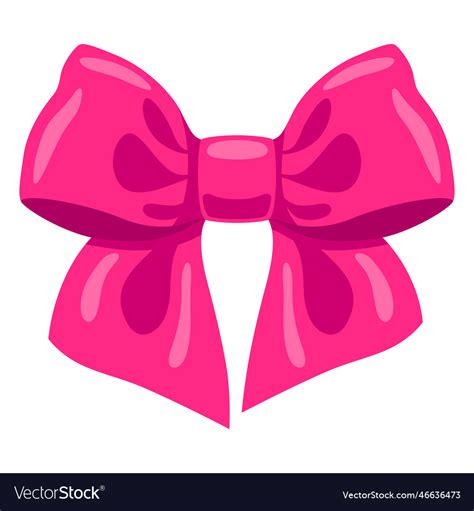 Pink Satin Bow Ribbon With Knot Royalty Free Vector Image