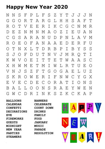 The calendar downloads are also compatible with google docs and open office. Happy New Year 2020 Word Search and Coloring Page | Teaching Resources