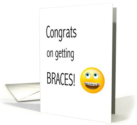 Getting Braces Emoji Congratulations Text Message Card 1427500