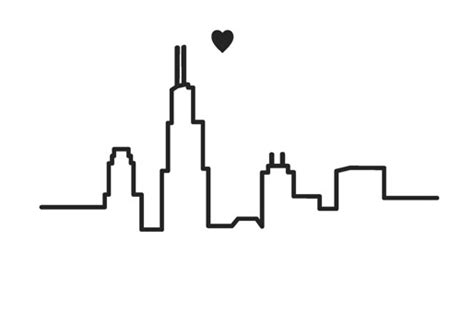 What's the best way to create a skyline? chicago skyline outline- simple, maybe for ankle tattoo ...