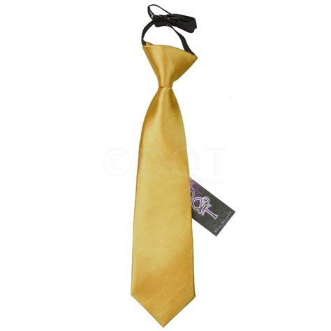 Images / 1 / 2. Boy's Plain Gold Satin Pre-Tied Tie (2-7 years)