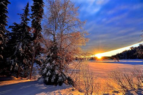 Winterlandschaft Sonnenuntergang Kostenloses Foto Auf Pixabay