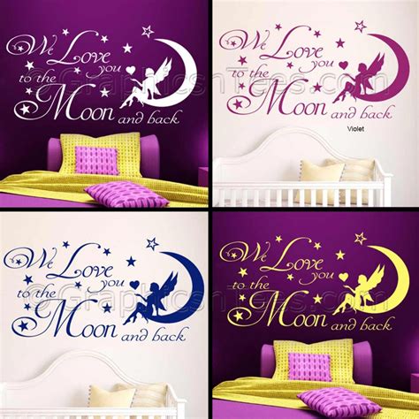 65 decor tips to make your bedroom a retreat. Nursery Wall Sticker, We Love You To The Moon and Back ...