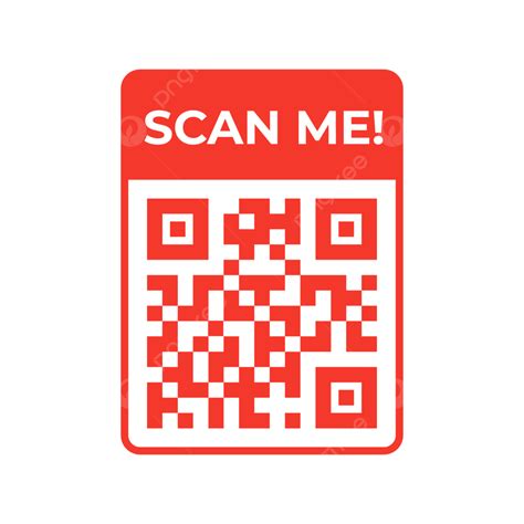 Simple Red Qr Code With Border And Label Scan Me Transparent Background Qr Code Qr Code Png