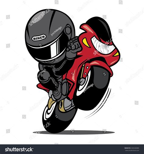 Wheelies Biker Motorcycle Rider Stock Vector Illustration 369246080