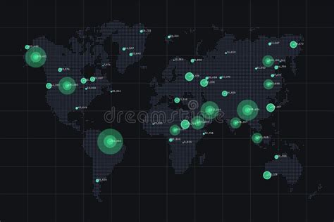 World Map Big Data Visualization Abstract Data On Map Global Activity