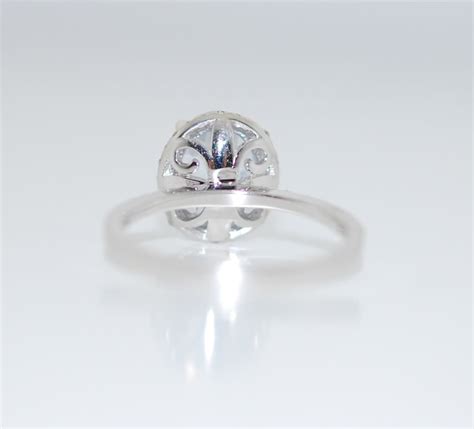 2ct Light Blue Ice Blue Oval Sapphire Diamond Ring 14k White Gold Ring