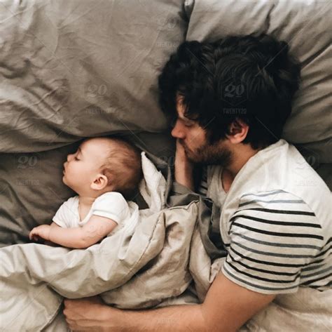 Father And Son Sleeping In Bed Stock Photo 43a197bb 312e