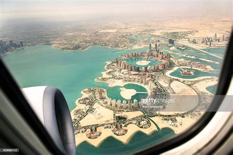 Doha Aerial View From The Airplane High Res Stock Photo Getty Images