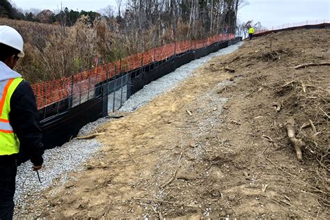 Silt Fence Installed With Proper Placement To Control Sediment