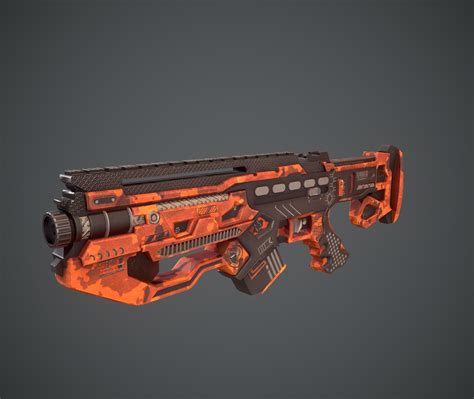 3d Model Space Gun Sci Fi Concept Weapon Vr Ar Low Poly Rigged