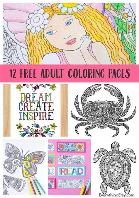 Etsy shop ↑ back to top 12 Free Printable Adult Coloring Pages for Summer ...