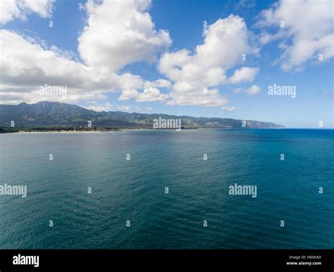 Aerial View Of The Ocean And Beaches In Haleiwa On The North Shore Of