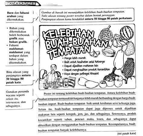 Tulis jawapan mengikut format jawapan yang betul. Menulis Ulasan Berdasarkan Poster | Malay language, Exam ...