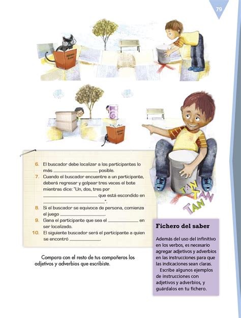  todos los pañuelos se agarran de una esquina para luego amarrarlos de la cuerda. Español sexto grado 2017-2018 - Página 79 - Libros de ...