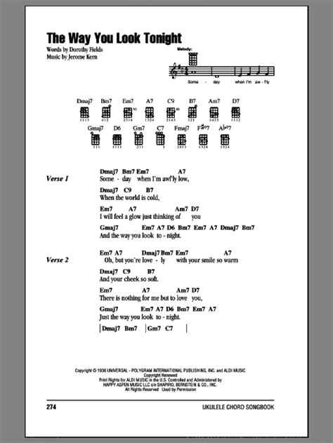 Am7 gsus it ends tonight, it ends tonight. Sinatra - The Way You Look Tonight sheet music for ukulele ...
