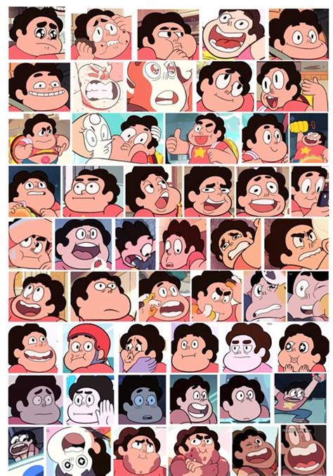 The Many Faces Of Cartoon Characters With Different Expressions And