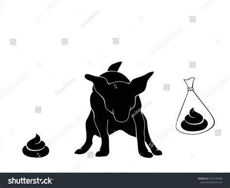 Pooping Dog Vector Silhouette Icon Stock Vector Royalty Free 1816195280