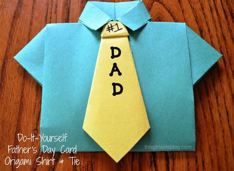 Diy Fathers Day Card Origami Shirt And Tie Tutorial Juripunek