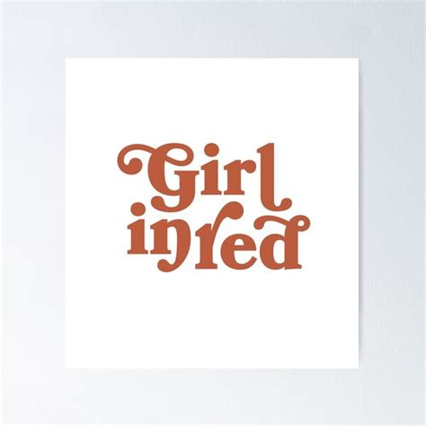 Girl In Red Typographic Design Poster By Marinagb Redbubble