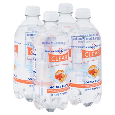 Clear American Golden Peach Sparkling Water 20 Fl Oz 4 Count