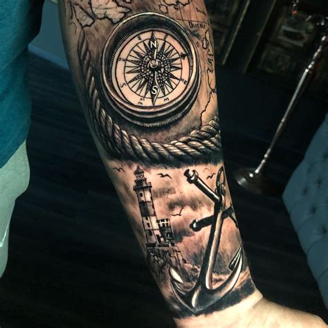 Check Out This Nautical Tattoo Stefan Did Yesterday Brilliant To Book